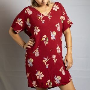 Madewell Oversized Bird Of Paradise Novel Floral Shift Dress Size Small